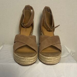 Lisa Vicky Brown Espadrille Wedge Sandals
